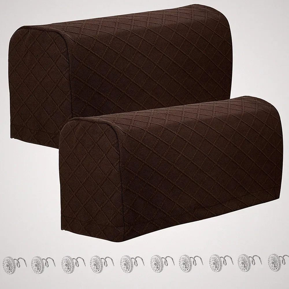 2sets Sofa Armrest Cover Stretch Arm Cover for Recliners Sofa Coffee