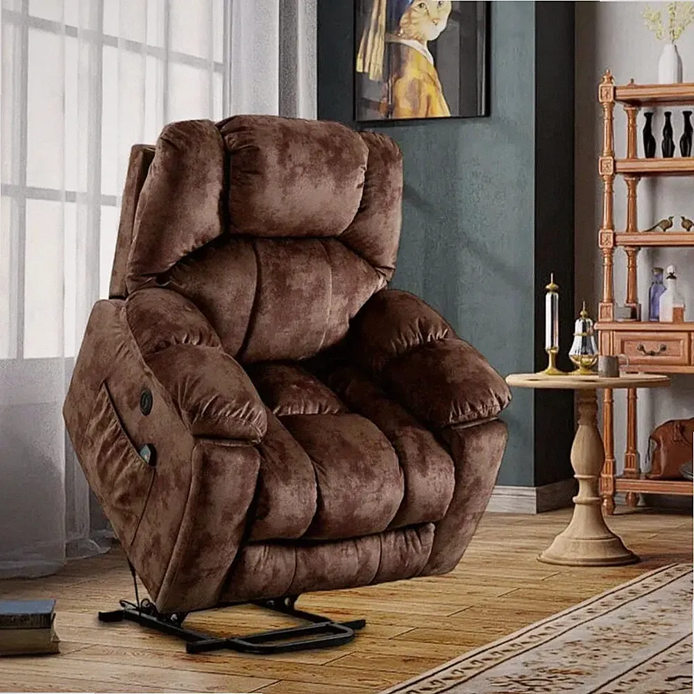 40.6" W Oversize Big Man Power Lift Assist Recliner Chair with Massage & Heating