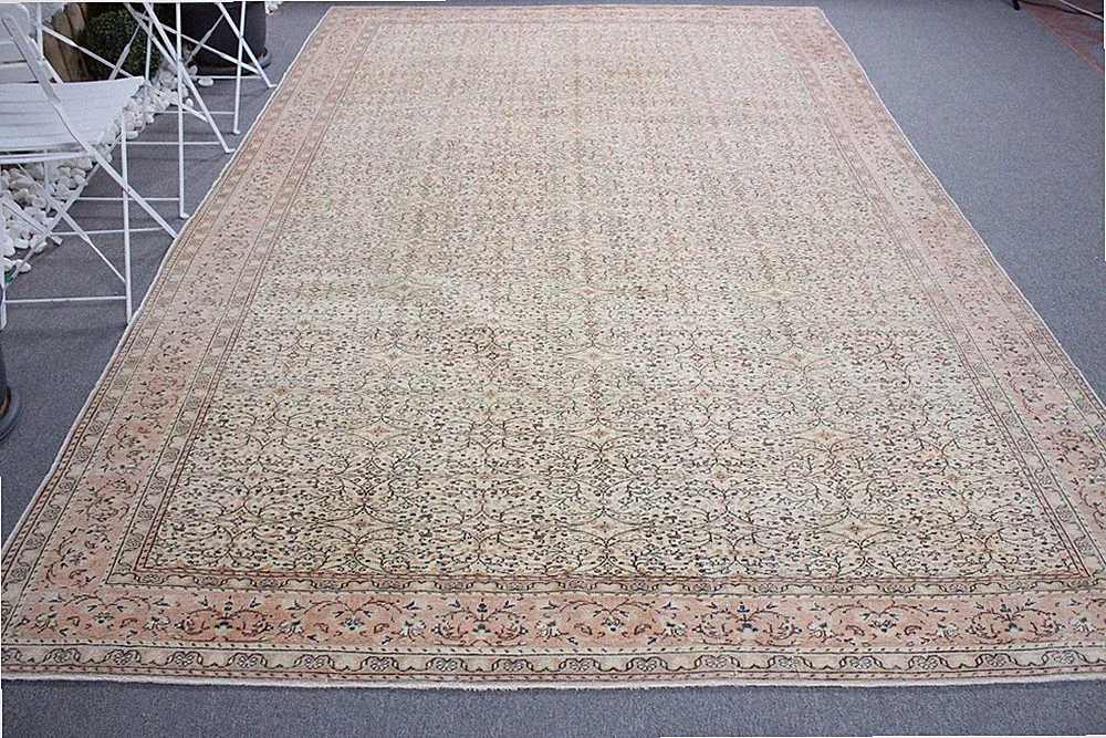 7,6x11,3 ft Turkish Oversize Rug, Vintage Brown Oriental Rug