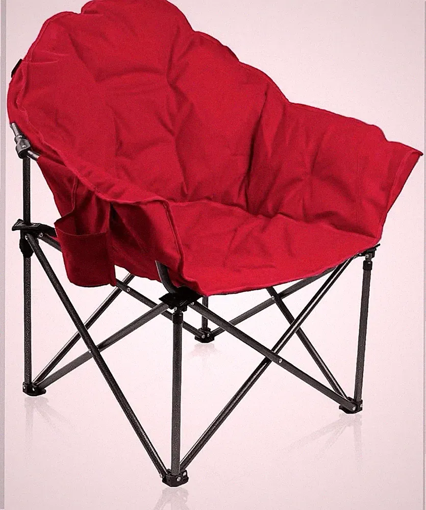 ALPHA CAMP Saucer Chair Oversized Folding Camping Chairs Padded Moon Recliner