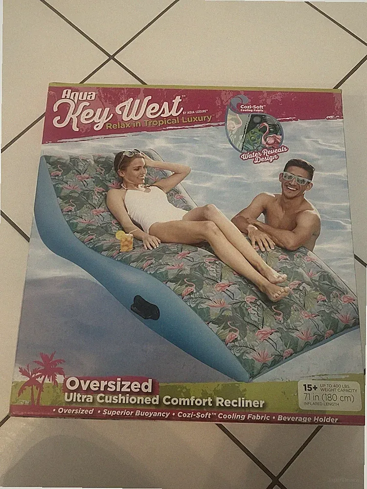 Aqua Leisure Key West Oversized Ultra Cushioned Comfort Pool Recliner