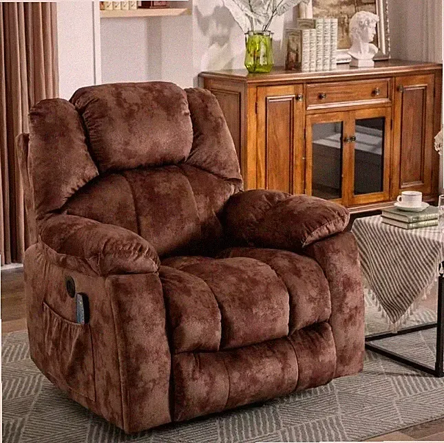 Bestier 40.6" W Brown Oversize Power Lift Recliner Chair Massage and Heating