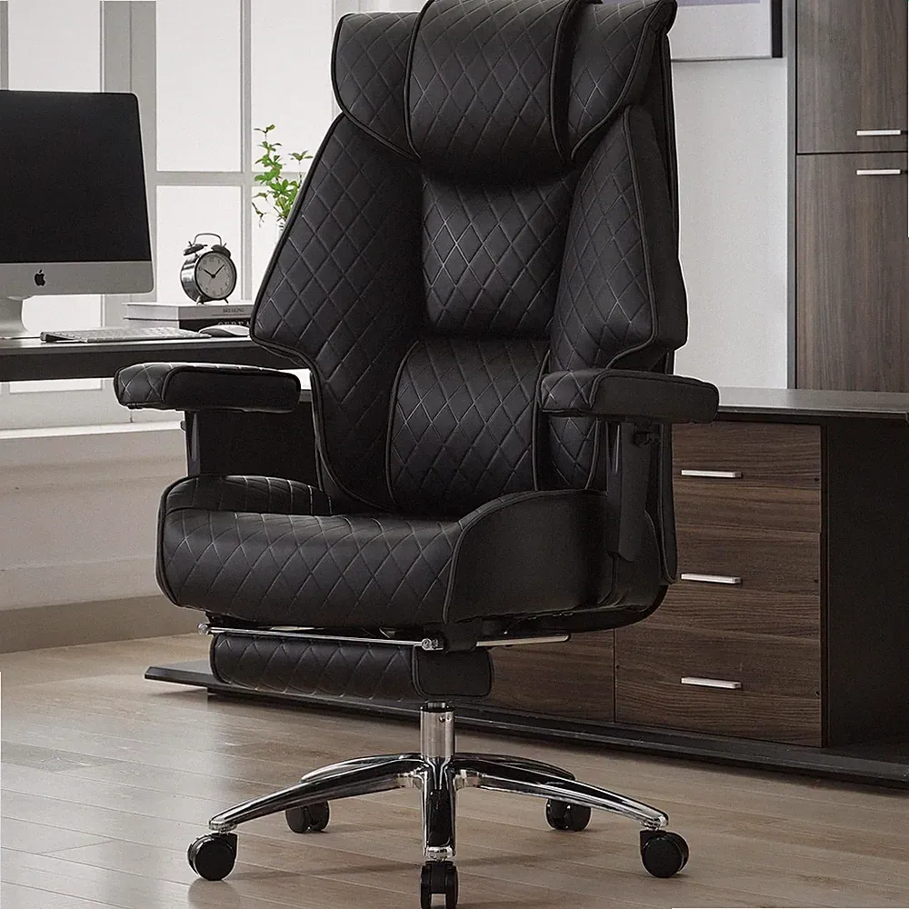 Big and Tall Office Chair 400lbs PU Leather High Back Desk Chair with Footrest
