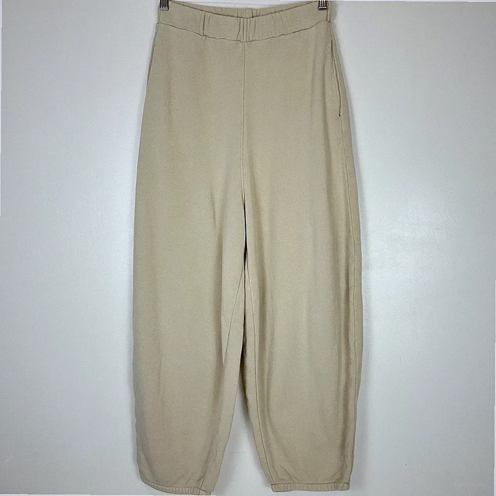 Black Crane Oversized Balloon Barrel Wide Leg Sweatpant Joggers Size S Casual