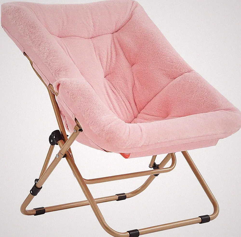 Comfy Folded Chair, Soft Faux Fur Oversized Folding Accent Chair, Lazy Chair for