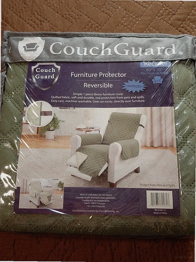 Couch Guard Furniture Reversible Protector Oversized Recliner 80 X 70