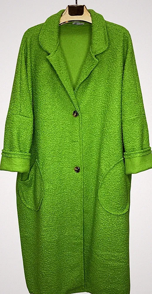 LaBass coat oversized in boucle topik ACIDO GREEN EG 46-58 NEW