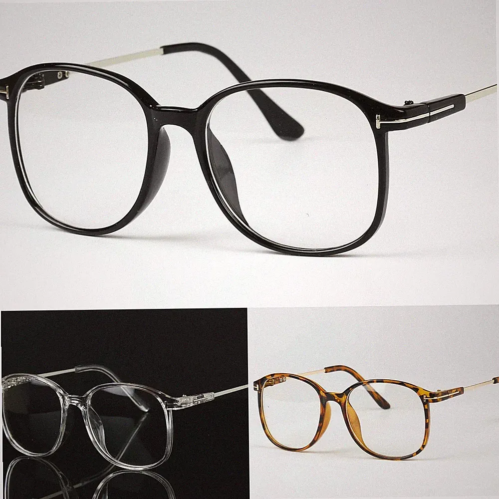 Large Frame Oversized Clear Lens Vintage Retro Glasses UV400 Anti Blue Light