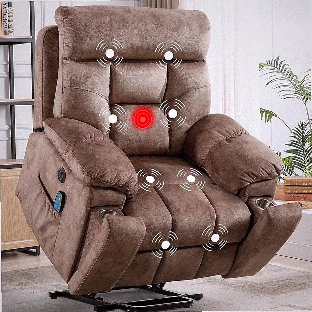 Large Power Lift Recliner Chair with Massage and Heat for Elderly Big and Tall P