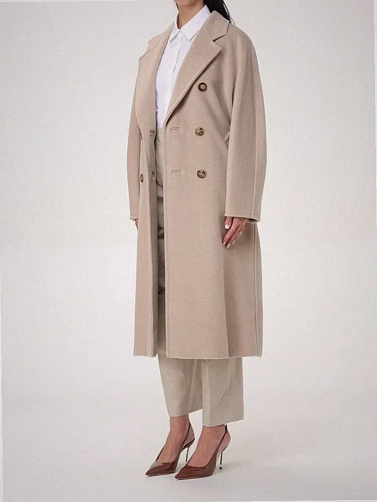 Max Mara 101801 Icon Coat OVERSIZED Trench in Ecru Size US0/IT34/FR32/UK2