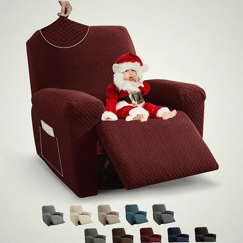 MAXIJIN Newest Recliner Slipcovers for Living Room 4 Pieces Stretch Jacquard