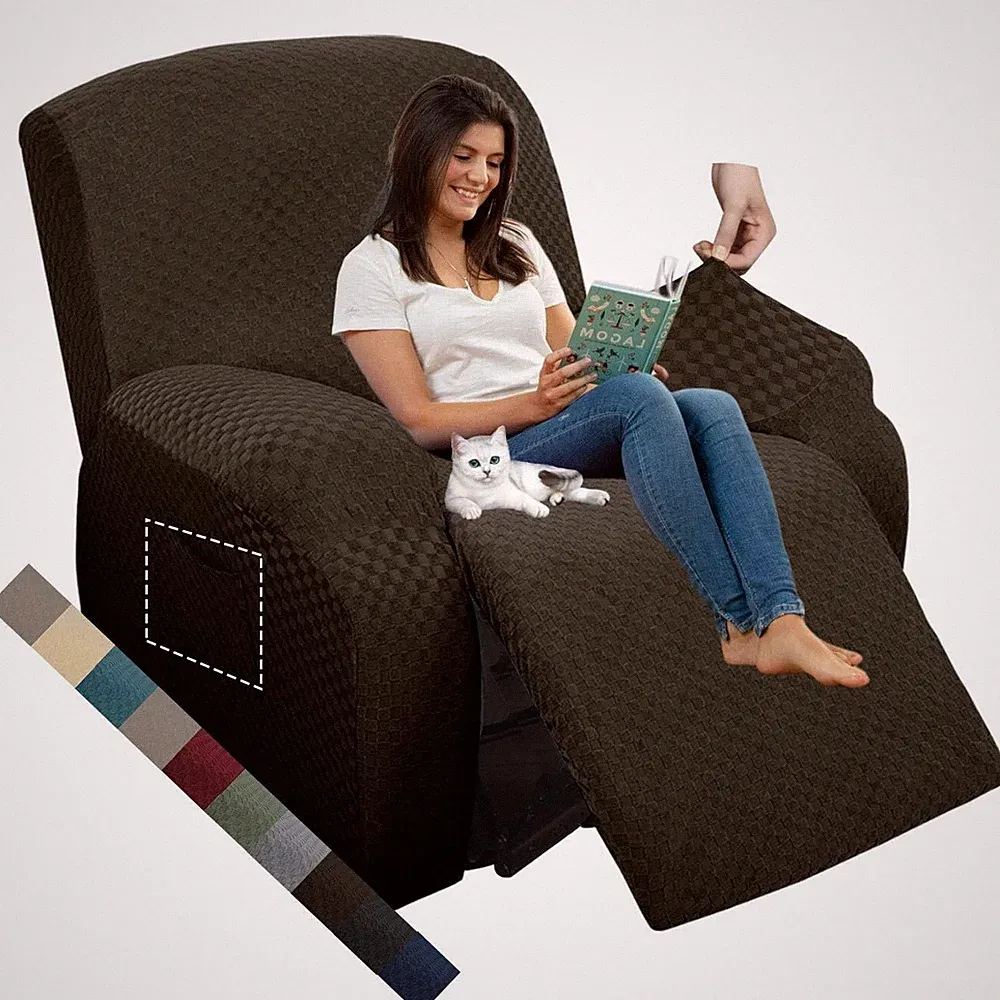 MAXIJIN Oversized Recliner Covers That Stay in Place 4 Pieces Stretch Large R...