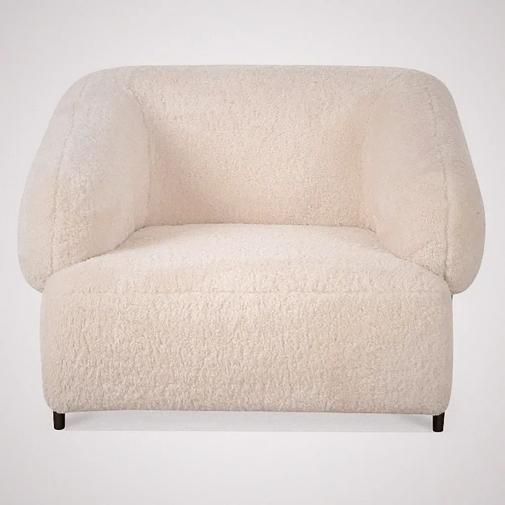 Moe's Home Collection Devlin Lounge Chair Fabric White