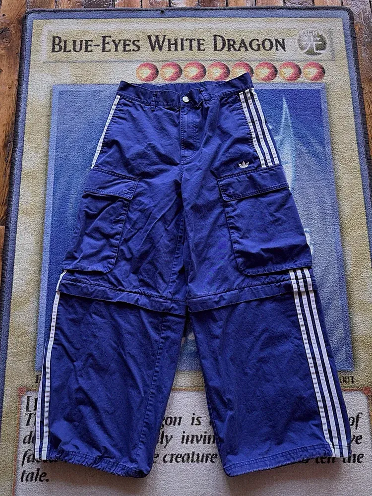 NWOT adidas Adilenium Season 3 Convertible Cargo Pants Purple Wide Leg Men’s 32