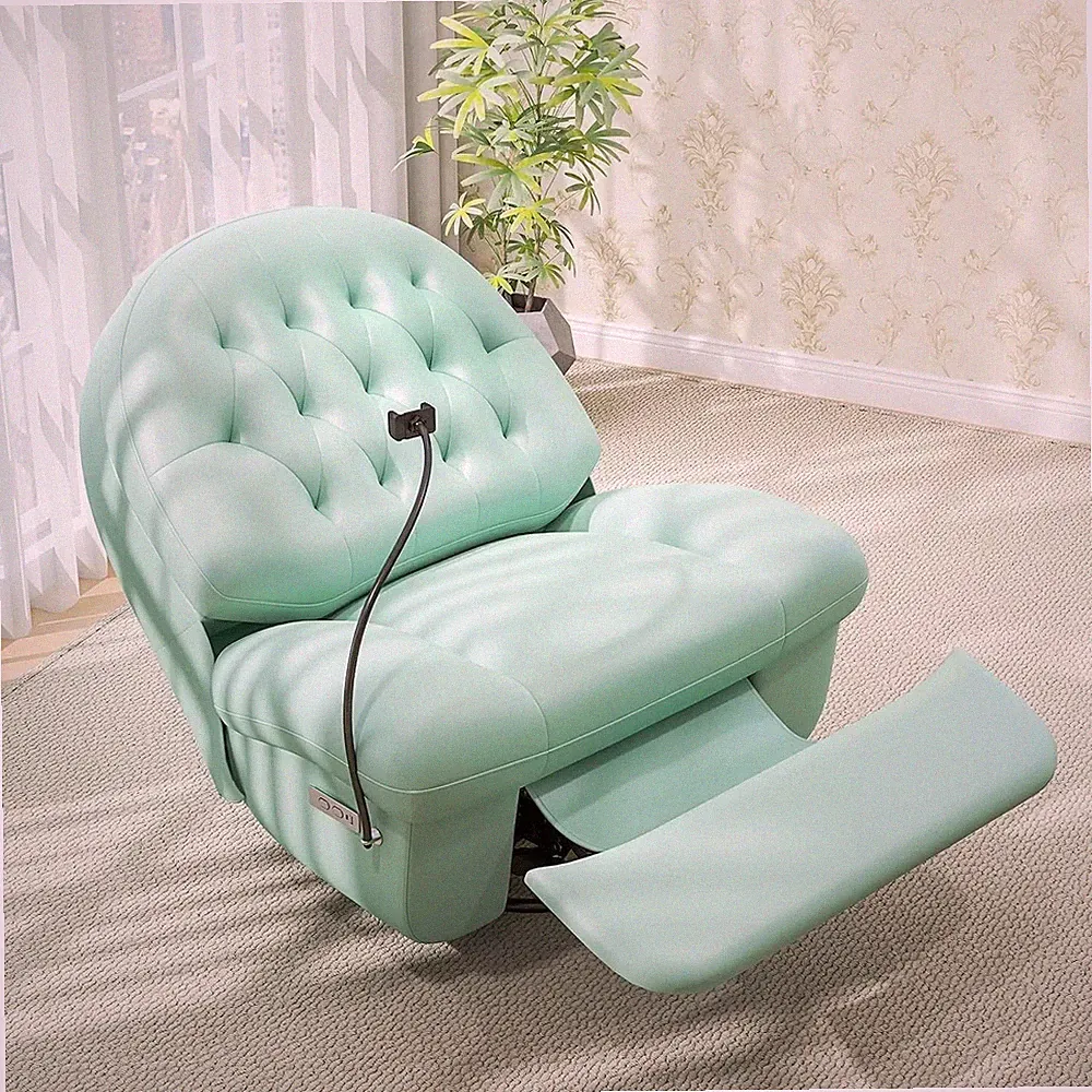 Oversized 270° Swivel Glider Power Recliner Chair with Type-C Ports&Phone Holder