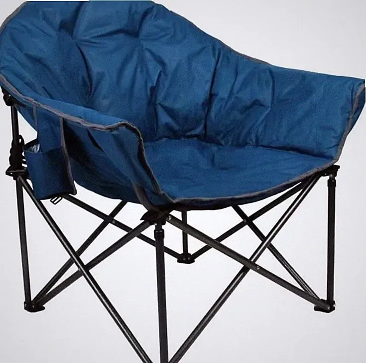 Oversized Camping Chairs Padded Moon Round Chair Saucer Recliner with Folding