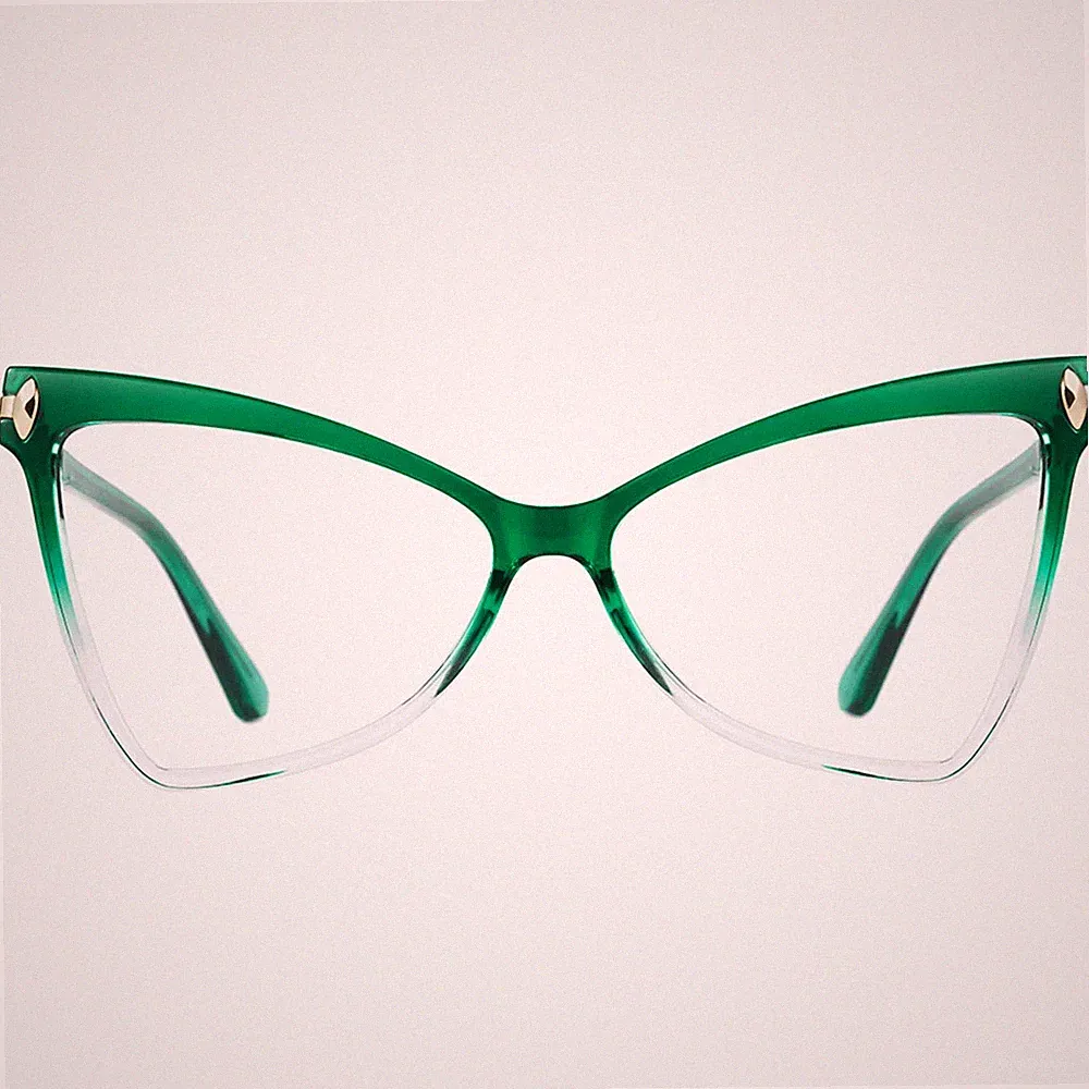 Oversized Cateye Glasses Large Triangular Plastic Eyeglasses Frame Shiny Black