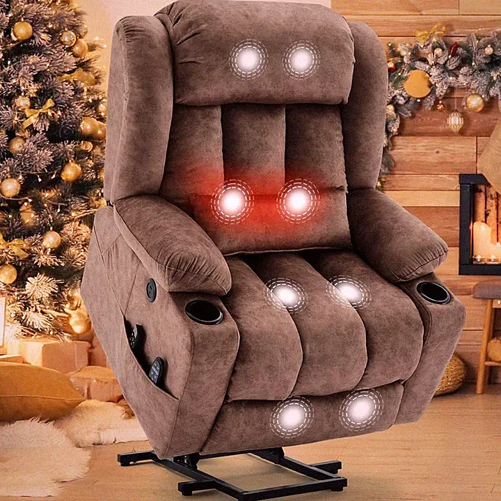 Oversized Dual Motor Lay Flat Power Lift Recliner Chair with Extended Footrest