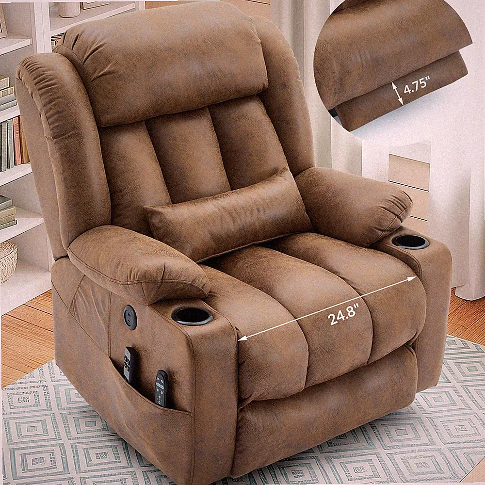 Oversized Dual Motor Power Lift Recliner Chair w/ Extended Footrest, Livingroom