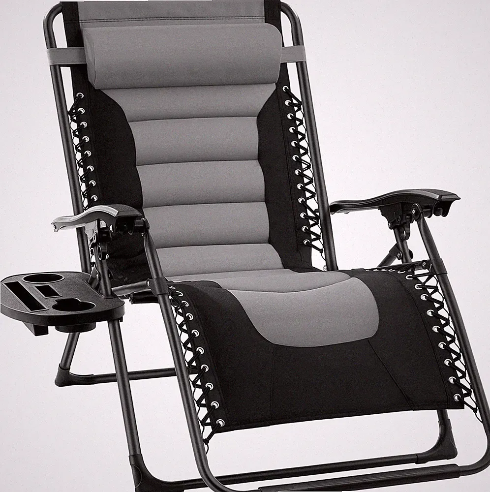 Oversized Padded Zero Gravity Chair, Folding Outdoor Patio Recliner, XL Anti...