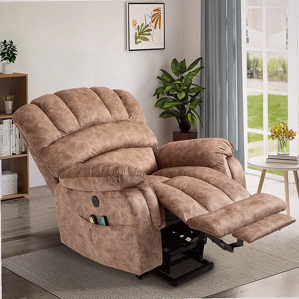 Oversized Power Lift Recliner with Extended Footrest for Elderly Living room