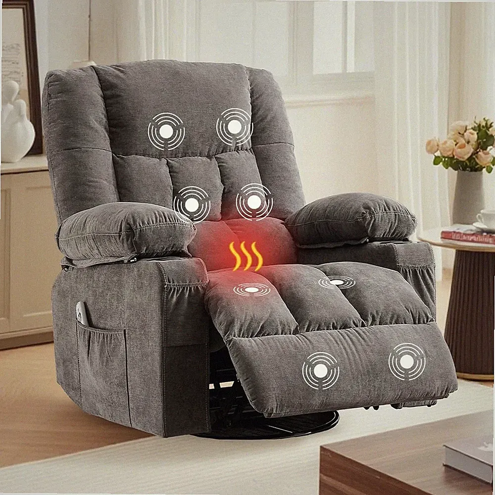 Oversized Recliner Chair with Cup Holders & Side Pocket for Living Room