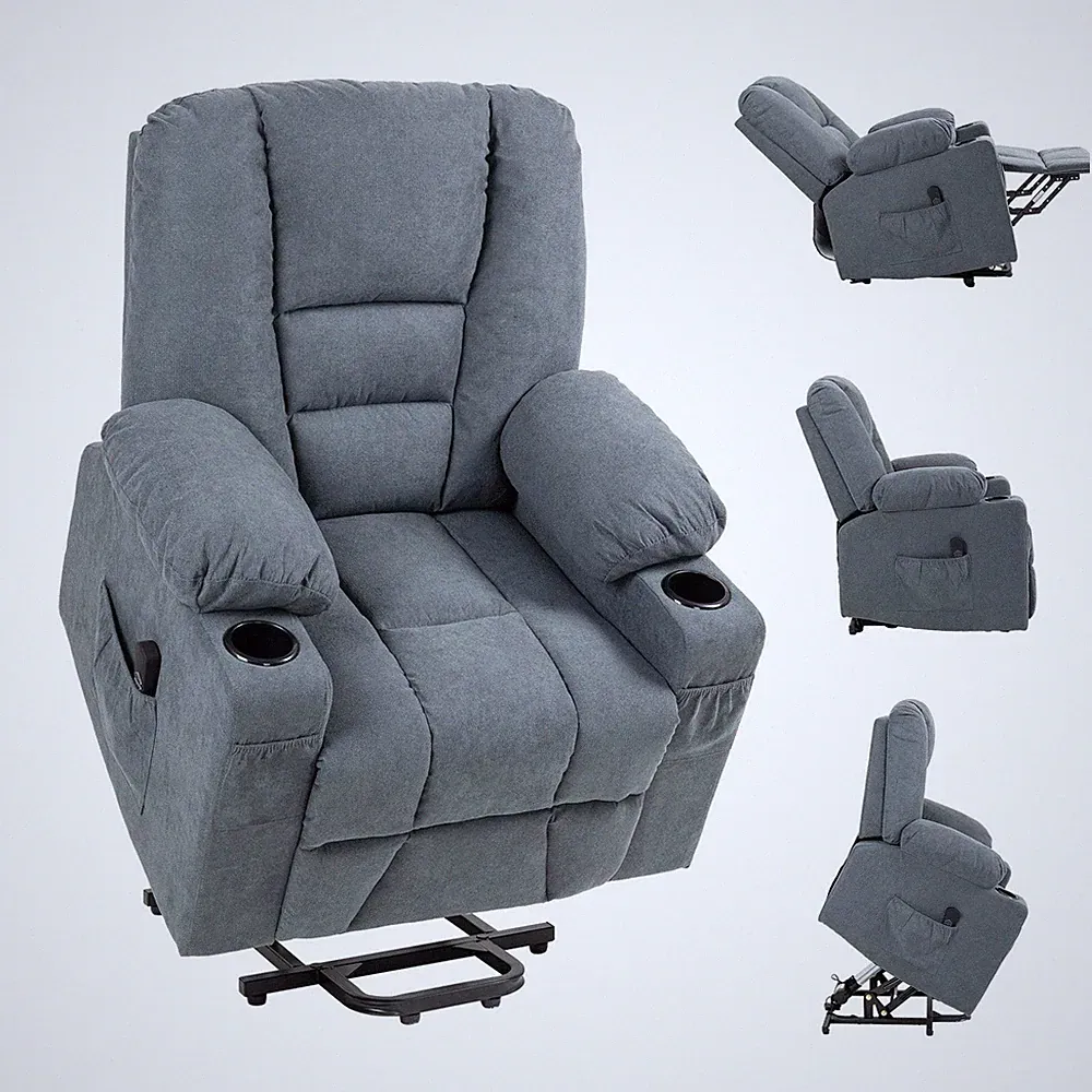 Oversized Riser and Recliner Chairs for the Elderly, Fabric Upholstered Lift Cha