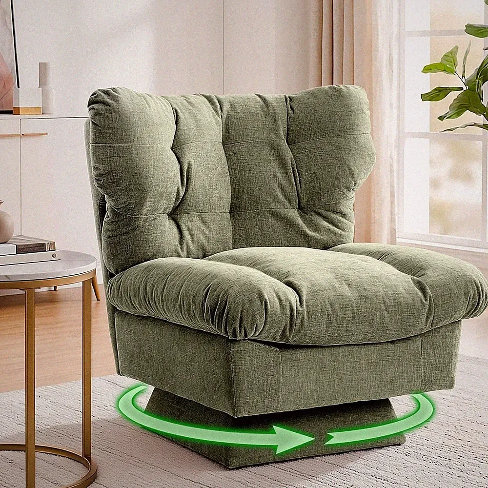 Oversized Swivel Rocker Recliner Chair with High Back- 360° Rotation & Gentle Ro
