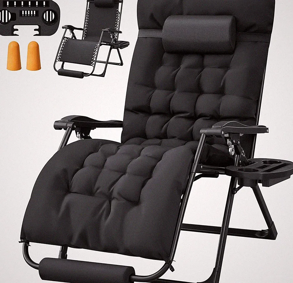 Oversized Zero Gravity Chair, 32In Recliner Lounge Chair with Removable Soft Cus