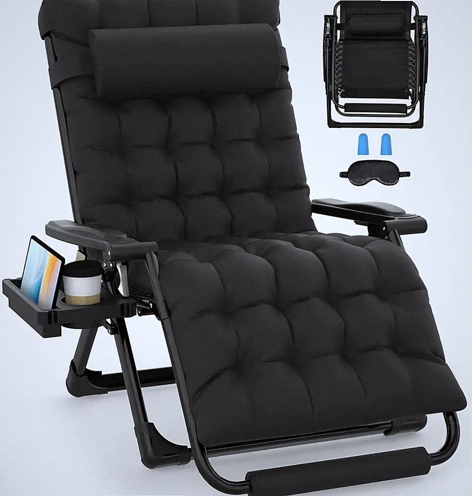 Oversized Zero Gravity Chairs XXL, 33In Padded Zero Gravity Lounge Chair, Lawn R
