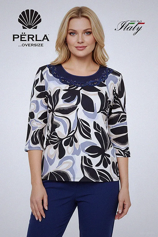 PERLA OVERSIZE Elisa women's elegant 3/4 sleeve jersey made in Italy