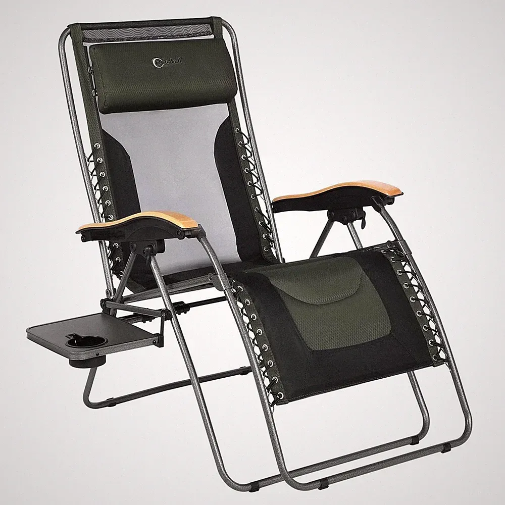 Portal Oversized Mesh Back Zero Gravity Reclining Patio Chairs, XL Padded Sea...