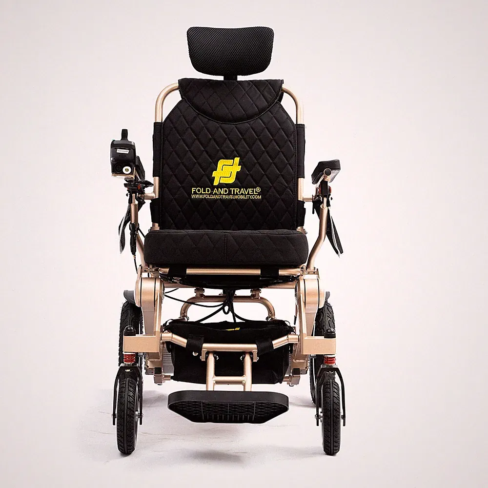 Premium Manual Reclining Foldable Electric Wheelchair with Remote Controller