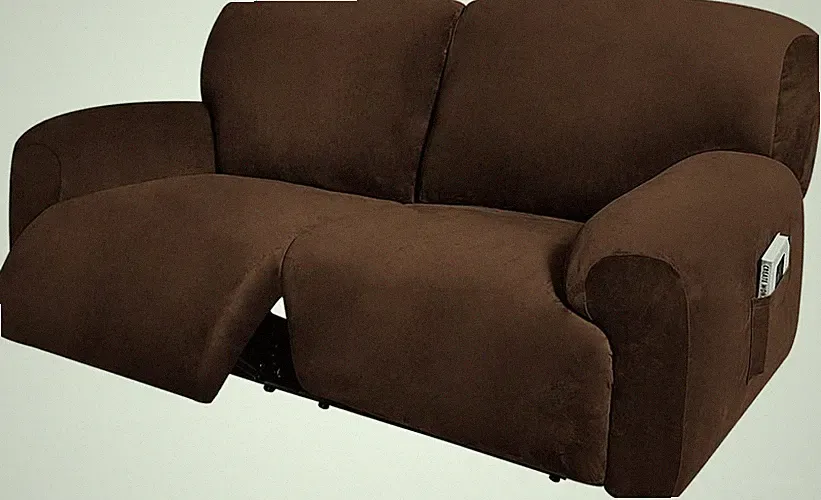 Reclining Seater Sofa Extra Wide 75" - 100" Thick Soft Washable (Chocolate)