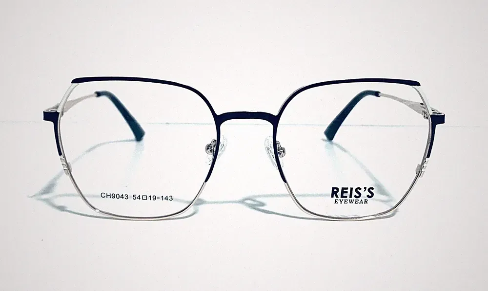 REIS'S EYEWEAR CH9043 C1 SQUARE OVERSIZED GOLD / BLACK EYEGLASSES 54-19-143 MM