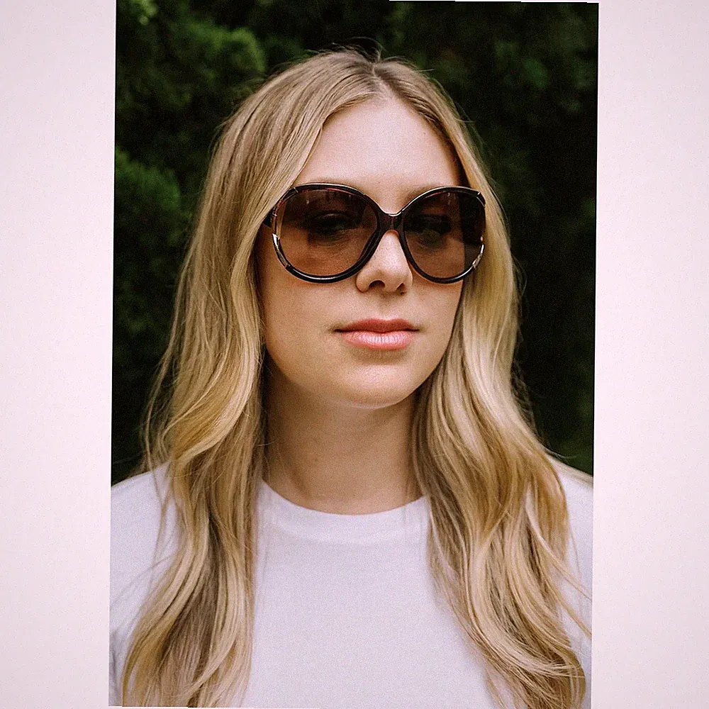 SALVATORE FERRAGAMO Oversized Oval Sunglasses w Case