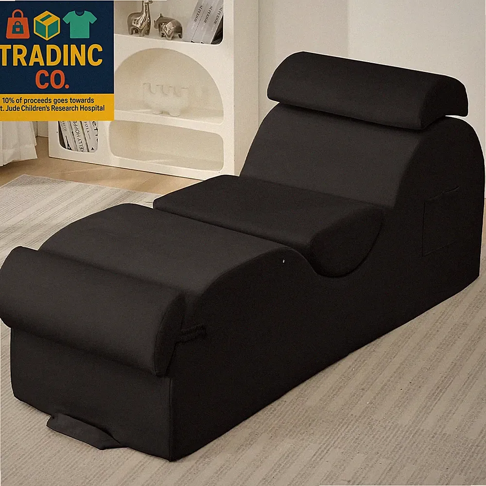 Sleek Chaise Lounge Chair for Exercise/Yoga, Indoor Lounger with Headrest, Waist